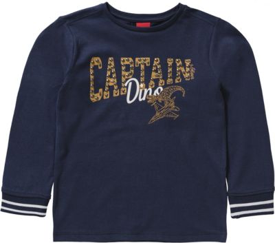 Langarmshirt mit Nieten , Dinosaurier dunkelblau Gr. 128/134 Jungen Kinder