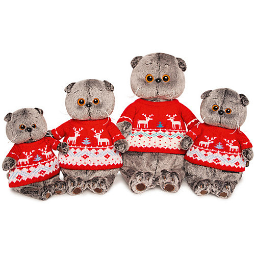 Мягкая игрушка Budi Basa Кот Басик в свитере с оленями, 19 см от Budi Basa
