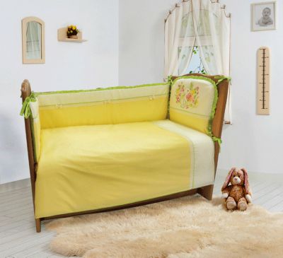 Комплект постельного белья из 6 предметов Soni Kids "Мой садик" салатовый