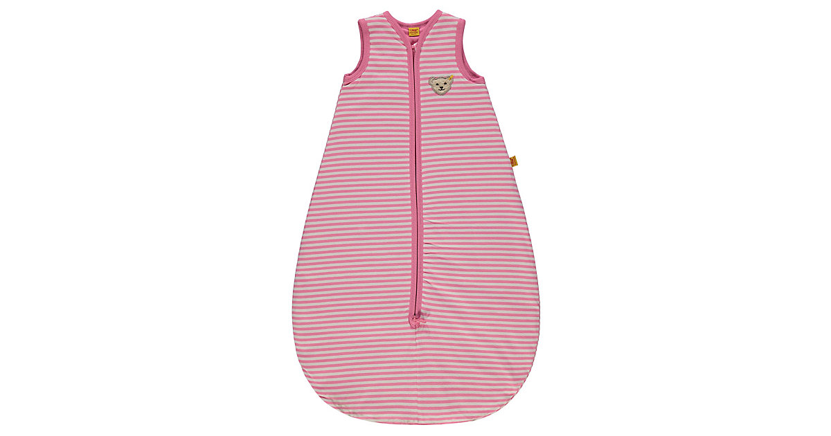 Steiff · Schlafsack wattiert, Jersey, Ringel, rosa, Gr. 70 cm Steiff · Schlafsack wattiert, Jersey, Ringel, rosa, Gr. 70 cm