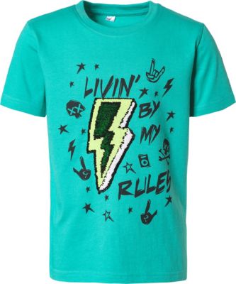 T-Shirt mit Wendepailletten von Cookie Basics grün Gr. 128/134 Jungen Kinder