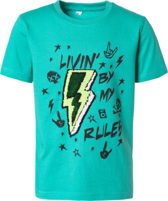 T-Shirt mit Wendepailletten von Cookie Basics gr�n Gr. 116/122 Jungen Kinder