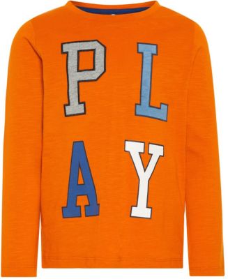 Langarmshirt NMMNAFUN hellorange Gr. 92 Jungen Kleinkinder