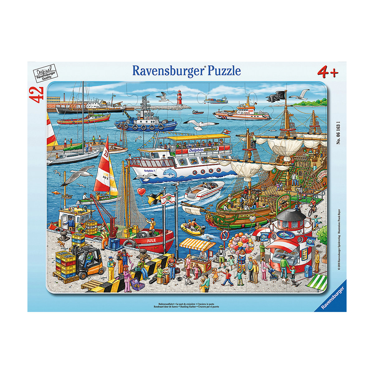RahmenPuzzle, 42 Teile, 32,5x24,5 cm, Hafenrundfahrt, Ravensburger myToys RahmenPuzzle, 42 Teile, 32,5x24,5 cm, Hafenrundfahrt, Ravensburger myToys