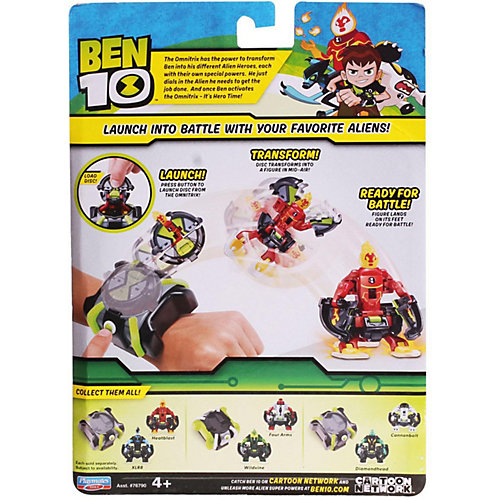 Игровой набор Playmates Ben 10 «Омнизапуск, Человек-огонь и Молния»