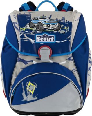 Schulranzen ALPHA Big Foot Polizei (Kollektion 2019/2020) blau/gelb