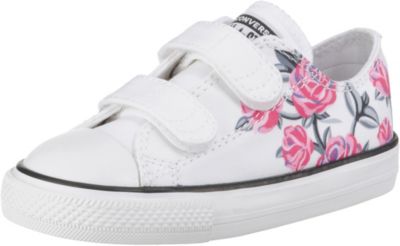 Baby Sneakers Low CTAS 2V OX WHITERACER PINKBLACK für Mädchen, CONVERSE Baby Sneakers Low CTAS 2V OX WHITERACER PINKBLACK für Mädchen, CONVERSE