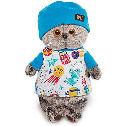 Мягкая игрушка Budi Basa Кот Басик в футболке космос и в шапочке, 22 см от Budi Basa