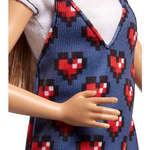 Кукла Barbie "Игра с модой" в топе и в сарафане с сердечками, 29 см от Mattel