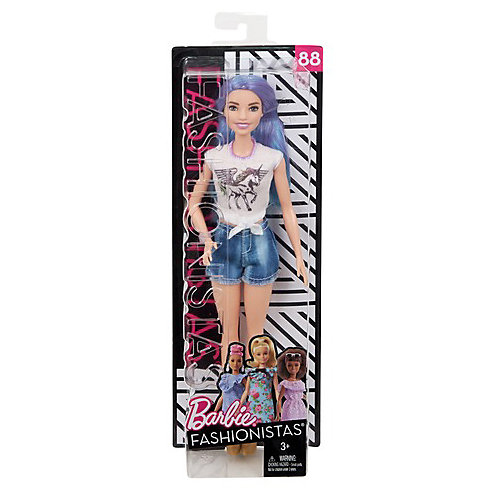Кукла Barbie "Игра с модой" в белом топе и джинсовых шортах, 29 см от Mattel