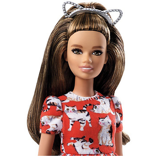 Кукла Barbie "Игра с модой" в красном платье с кошками, 29 см от Mattel