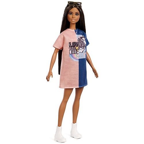 Кукла Barbie "Игра с модой" в сине-розовом платье, 29 см от Mattel