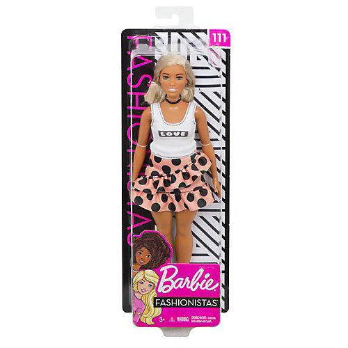 Кукла Barbie "Игра с модой" в белом топе и юбке в горох, 29 см от Mattel