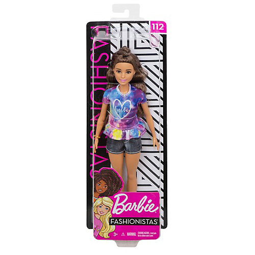 Кукла Barbie "Игра с модой" в цветном топе и джинсовых шортах, 29 см от Mattel
