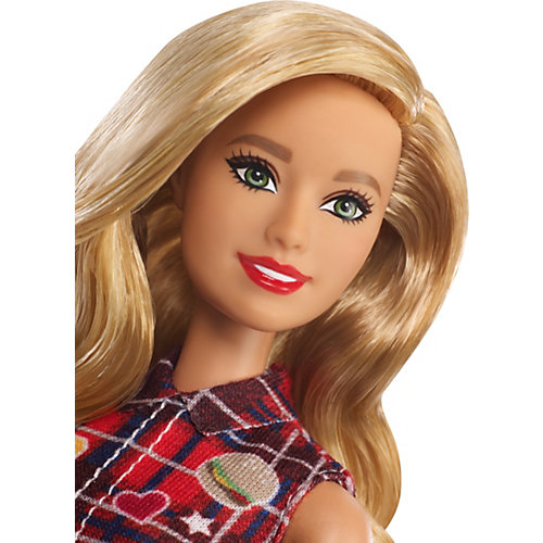 Кукла Barbie "Игра с модой" в красном клетчатом платье-рубашке, 29 см от Mattel