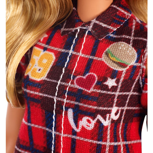 Кукла Barbie "Игра с модой" в красном клетчатом платье-рубашке, 29 см от Mattel
