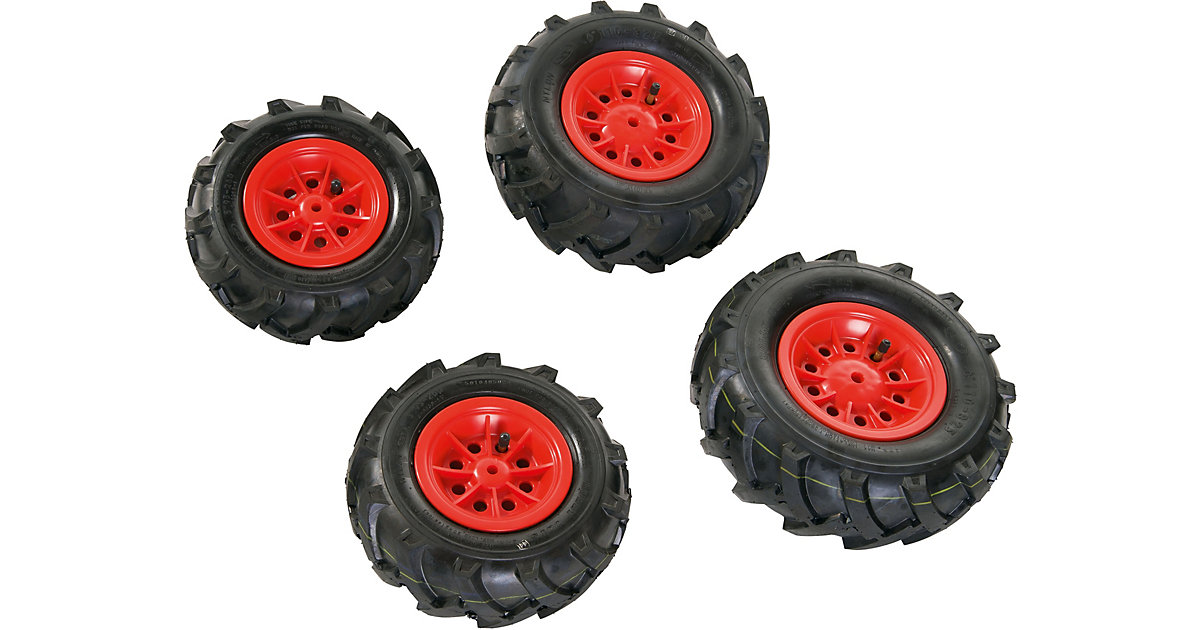 rollyTrac Luftreifen, rote Felgen, 2x 260x95 + 2x 325x110 rollyTrac Luftreifen, rote Felgen, 2x 260x95 + 2x 325x110