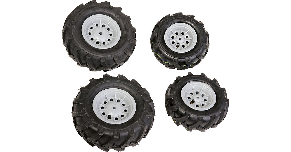 rollyTrac Luftreifen silberne Felgen, 2x 325x110 + 2x 260x95 rollyTrac Luftreifen silberne Felgen, 2x 325x110 + 2x 260x95