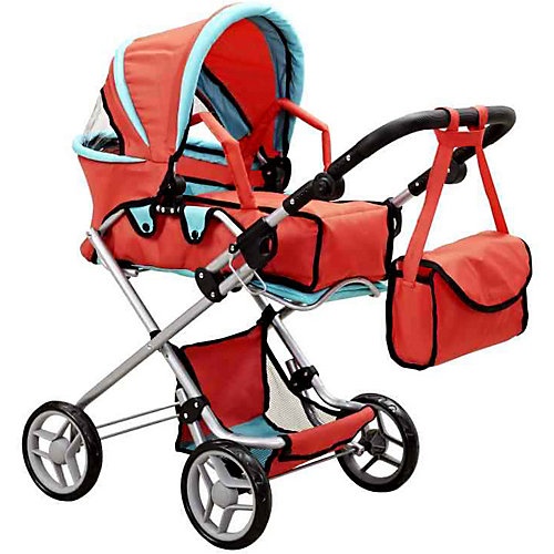 Коляска для кукол Buggy Boom, красно-бирюзовая от Buggy Boom