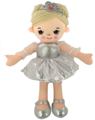 Мягкая кукла ABtoys Балерина в серебристом платье, 30 см