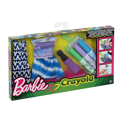 Игровой набор Barbie Crayola "Сделай моду сам" Платье, футболка и юбка от Mattel